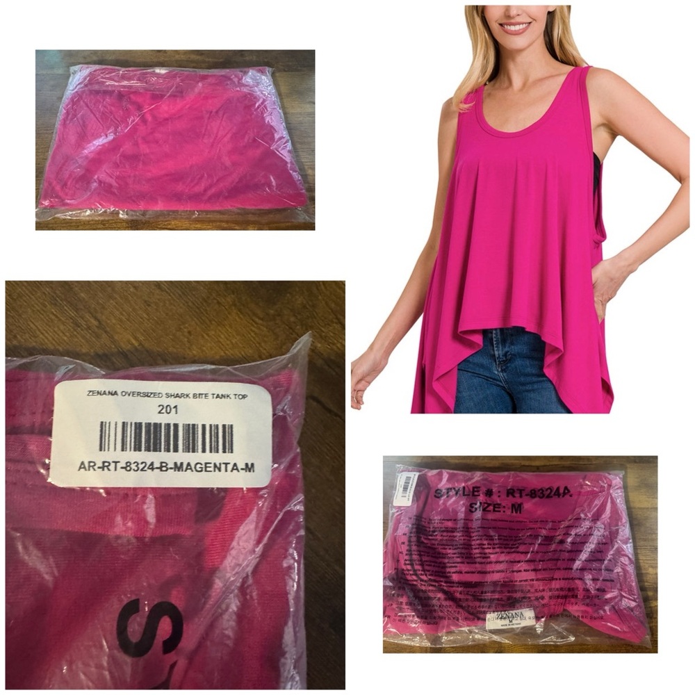 Zenana Shark Bite Tank Top